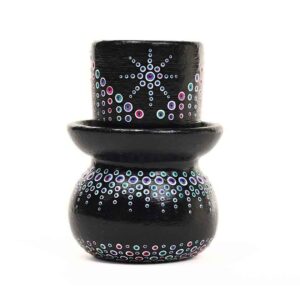 Hand Painted Terracotta Maori Dot Art Candle Stand