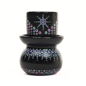 Hand Painted Terracotta Māori Dot Art Candle Stand