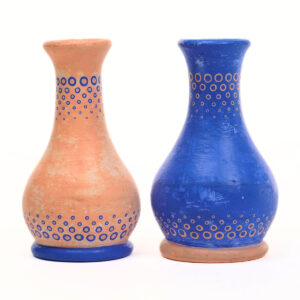 Hand Painted Rustic Dot Art Terracotta Flower Vase