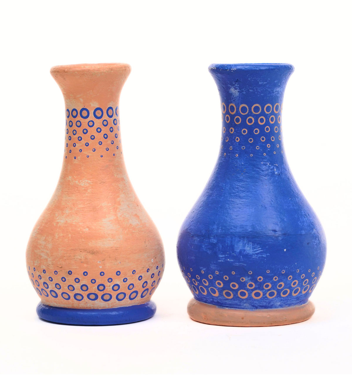 Hand Painted Rustic Dot Art Terracotta Flower Vase
