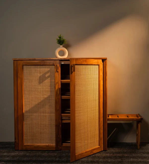 Teak Wood Shoe Rack