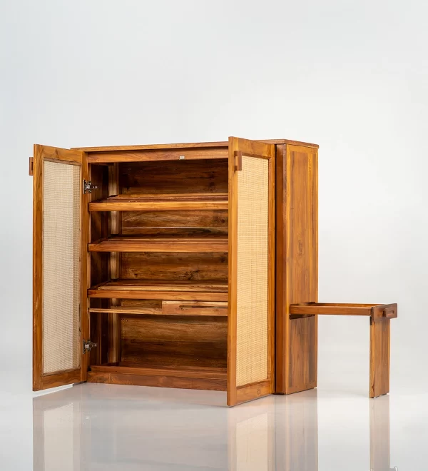 Teak Wood Shoe Rack
